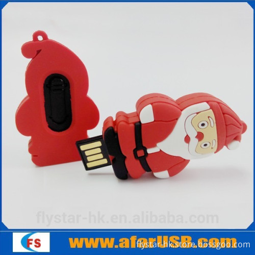 Santa Claus usb stick pvc christmas usb pull and push oem bulk usb stick